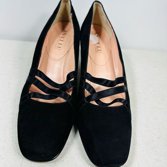 Anyi Lu Italy Real Suede Leather Heels Size US 9 Euro 39.5 - Picture 3 of 7